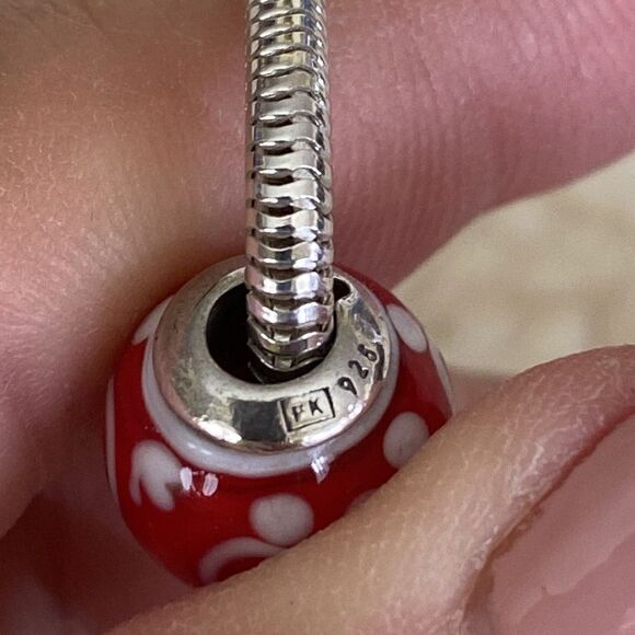 925 Sterling Silver Murano Glass Charm Bead - Picture 5 of 5